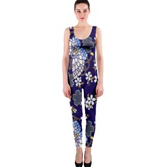 Butterfly Iron Chains Blue Purple Animals White Fly Floral Flower Onepiece Catsuit