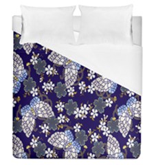 Butterfly Iron Chains Blue Purple Animals White Fly Floral Flower Duvet Cover (queen Size)