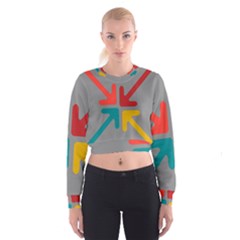 Arrows Center Inside Middle Women s Cropped Sweatshirt by Amaryn4rt