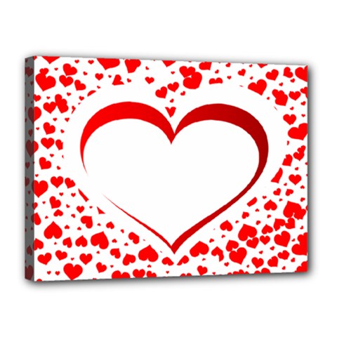 Love Red Hearth Canvas 16  x 12 