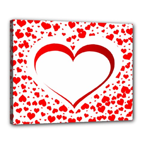 Love Red Hearth Canvas 20  X 16  by Amaryn4rt