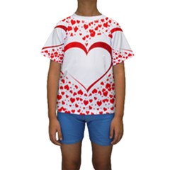 Love Red Hearth Kids  Short Sleeve Swimwear