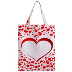 Love Red Hearth Zipper Classic Tote Bag