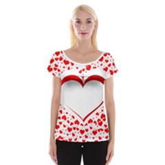 Love Red Hearth Women s Cap Sleeve Top