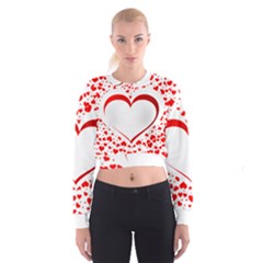 Love Red Hearth Women s Cropped Sweatshirt