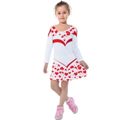 Love Red Hearth Kids  Long Sleeve Velvet Dress