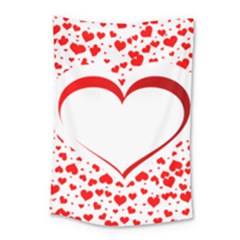 Love Red Hearth Small Tapestry