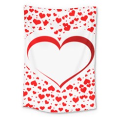 Love Red Hearth Large Tapestry