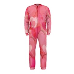 Hearts Pink Background Onepiece Jumpsuit (kids)