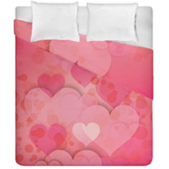 Hearts Pink Background Duvet Cover Double Side (california King Size) by Amaryn4rt