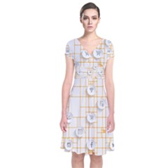 Icon Media Social Network Short Sleeve Front Wrap Dress by Amaryn4rt