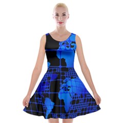 Network Networking Europe Asia Velvet Skater Dress by Amaryn4rt