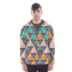 Abstract Geometric Triangle Shape Hooded Wind Breaker (men) by Amaryn4rt