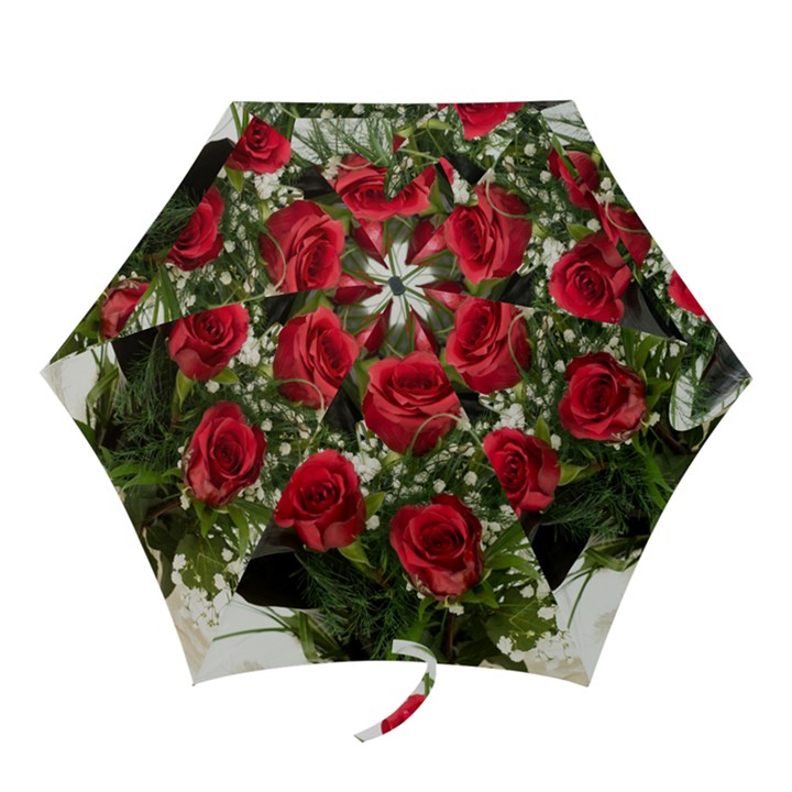 Red Roses Roses Red Flower Love Mini Folding Umbrellas
