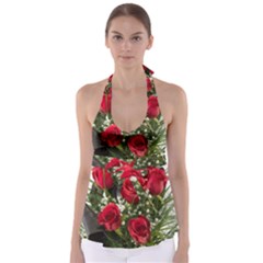 Red Roses Roses Red Flower Love Babydoll Tankini Top by Amaryn4rt