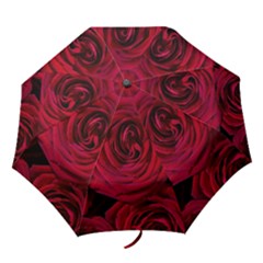 Roses Flowers Red Forest Bloom Folding Umbrellas by Amaryn4rt