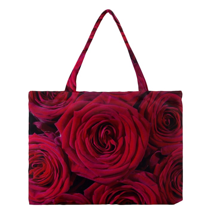 Roses Flowers Red Forest Bloom Medium Tote Bag