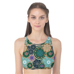 Flower Sunflower Floral Circle Star Color Purple Blue Tank Bikini Top by Alisyart