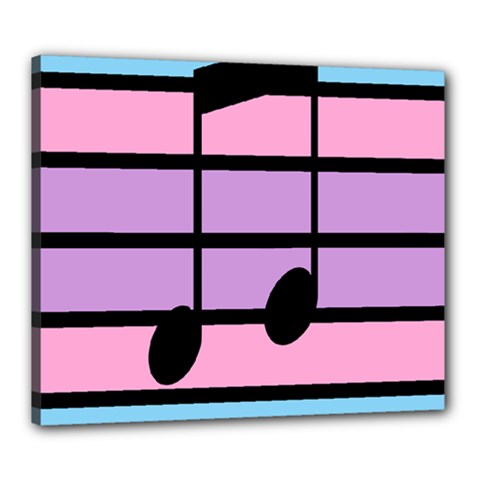 Music Gender Pride Note Flag Blue Pink Purple Canvas 24  X 20 