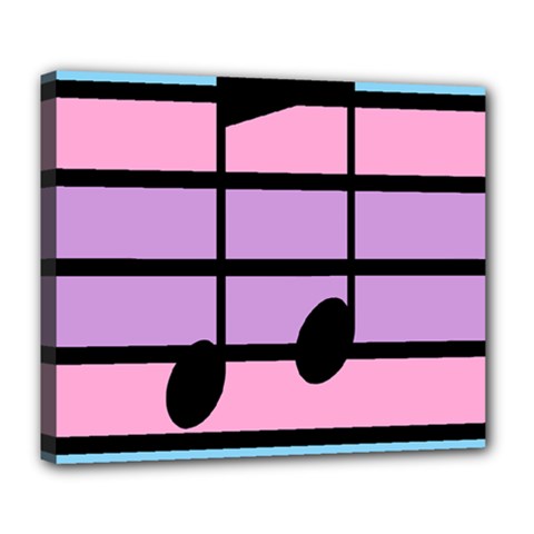 Music Gender Pride Note Flag Blue Pink Purple Deluxe Canvas 24  X 20  