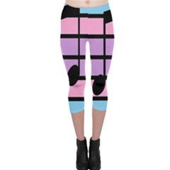 Music Gender Pride Note Flag Blue Pink Purple Capri Leggings  by Alisyart