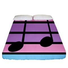 Music Gender Pride Note Flag Blue Pink Purple Fitted Sheet (queen Size) by Alisyart