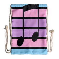 Music Gender Pride Note Flag Blue Pink Purple Drawstring Bag (large)