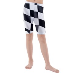 Flag Chess Corse Race Auto Road Kids  Mid Length Swim Shorts by Amaryn4rt