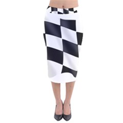 Flag Chess Corse Race Auto Road Velvet Midi Pencil Skirt by Amaryn4rt