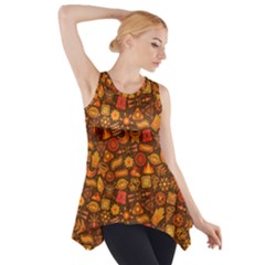 Pattern Background Ethnic Tribal Side Drop Tank Tunic