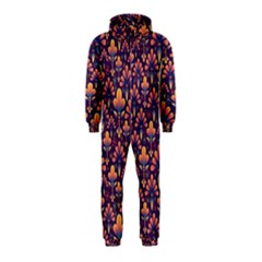 Abstract Background Floral Pattern Hooded Jumpsuit (kids)