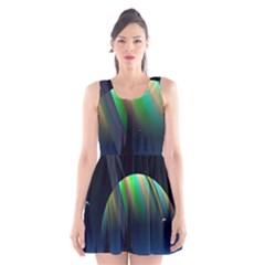 Planets In Space Stars Scoop Neck Skater Dress