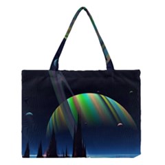 Planets In Space Stars Medium Tote Bag by Amaryn4rt