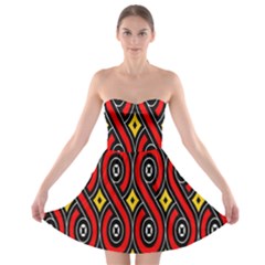 Toraja Traditional Art Pattern Strapless Bra Top Dress by Amaryn4rt