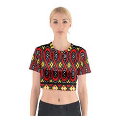 Toraja Traditional Art Pattern Cotton Crop Top by Amaryn4rt