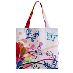 Butterfly Vector Art Zipper Grocery Tote Bag by Amaryn4rt