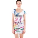 Butterfly Vector Art Short Sleeve Bodycon Dress View1