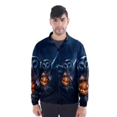 Owl And Fire Ball Wind Breaker (men) by Amaryn4rt