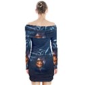 Owl And Fire Ball Long Sleeve Off Shoulder Dress View2