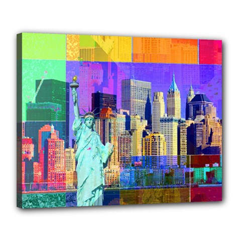 New York City The Statue Of Liberty Canvas 20  X 16  by Amaryn4rt