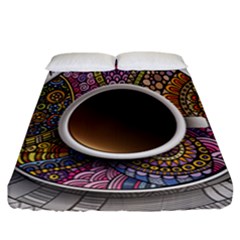 Ethnic Pattern Ornaments And Coffee Cups Vector Fitted Sheet (california King Size) by Amaryn4rt