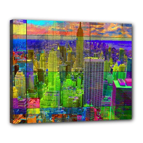 New York City Skyline Canvas 20  X 16  by Amaryn4rt
