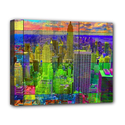 New York City Skyline Deluxe Canvas 20  X 16   by Amaryn4rt