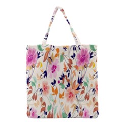 Vector Floral Art Grocery Tote Bag by Amaryn4rt