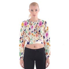 Vector Floral Art Women s Cropped Sweatshirt by Amaryn4rt