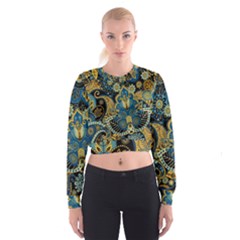 Retro Ethnic Background Pattern Vector Women s Cropped Sweatshirt by Amaryn4rt