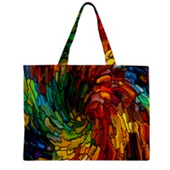 Stained Glass Patterns Colorful Zipper Mini Tote Bag by Amaryn4rt
