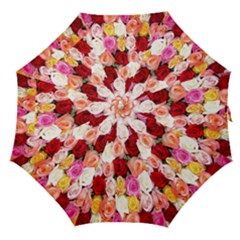 Rose Color Beautiful Flowers Straight Umbrellas by Amaryn4rt