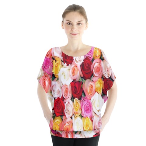 Rose Color Beautiful Flowers Blouse by Amaryn4rt