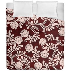 Flower Leaf Pink Brown Floral Duvet Cover Double Side (california King Size) by Alisyart